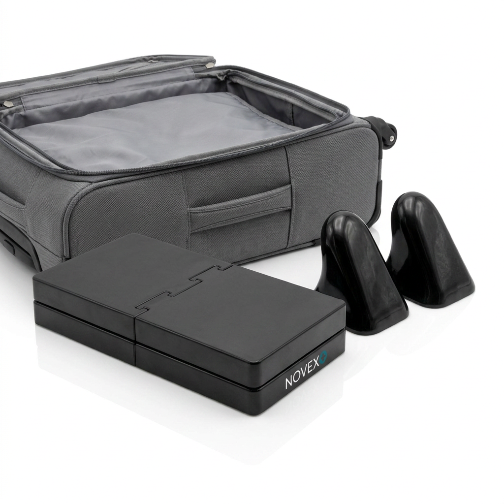 Splits into two halves for travel